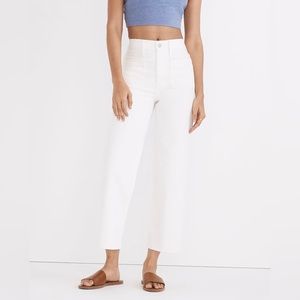 Madewell The Perfect Vintage Wide-Leg Jean in Tile White: Patch Pocket 24